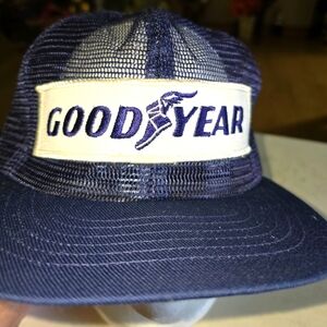 Goodyear Blue Mesh Trucker Hat Vintage